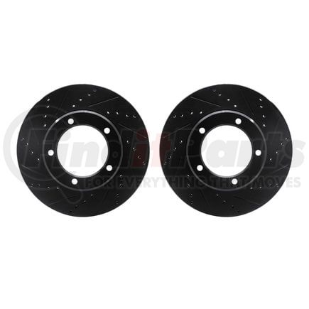 Dynamic Friction Company 8002-76016 Brake Rotors - Drilled & Slotted - Black