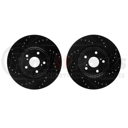 Dynamic Friction Company 8002-76019 Brake Rotors - Drilled & Slotted - Black