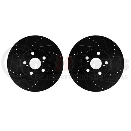 Dynamic Friction Company 8002-76022 Brake Rotors - Drilled & Slotted - Black