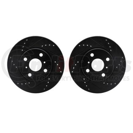 Dynamic Friction Company 8002-76023 Brake Rotors - Drilled & Slotted - Black