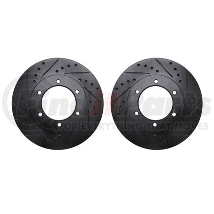 Dynamic Friction Company 8002-76026 Brake Rotors - Drilled & Slotted - Black