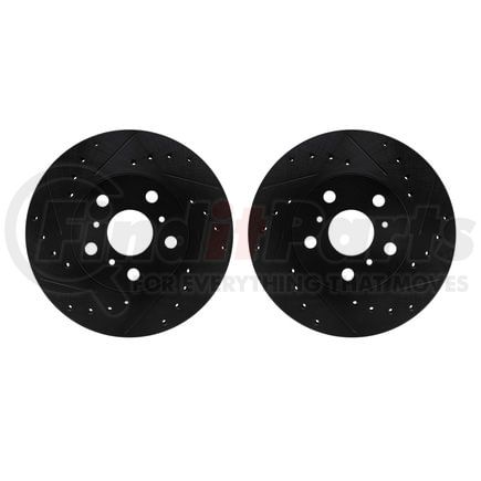 Dynamic Friction Company 8002-76040 Brake Rotors - Drilled & Slotted - Black