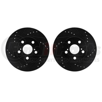 Dynamic Friction Company 8002-76045 Brake Rotors - Drilled & Slotted - Black