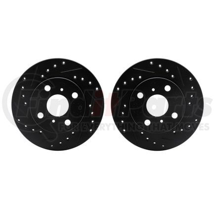Dynamic Friction Company 8002-76071 Brake Rotors - Drilled & Slotted - Black