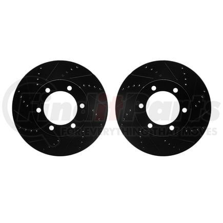 Dynamic Friction Company 8002-76086 Brake Rotors - Drilled & Slotted - Black