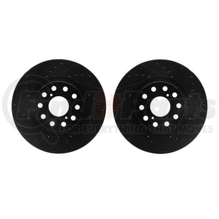 Dynamic Friction Company 8002-76089 Brake Rotors - Drilled & Slotted - Black