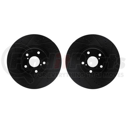 Dynamic Friction Company 8002-76090 Brake Rotors - Drilled & Slotted - Black