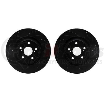 Dynamic Friction Company 8002-76101 Brake Rotors - Drilled & Slotted - Black