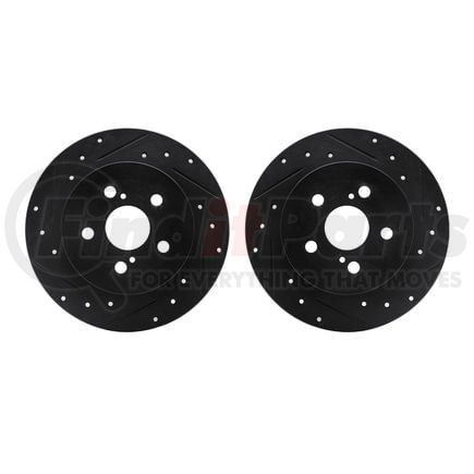 Dynamic Friction Company 8002-76104 Brake Rotors - Drilled & Slotted - Black