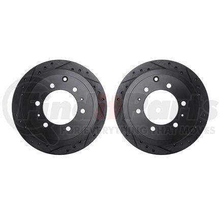 Dynamic Friction Company 8002-76114 Brake Rotors - Drilled & Slotted - Black