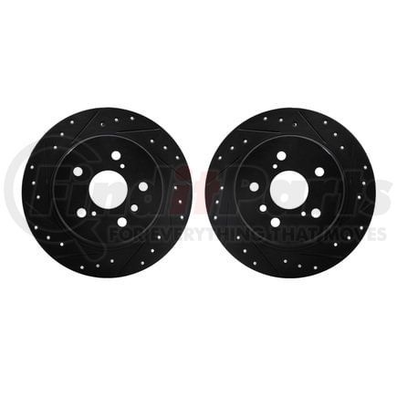 Dynamic Friction Company 8002-76117 Brake Rotors - Drilled & Slotted - Black