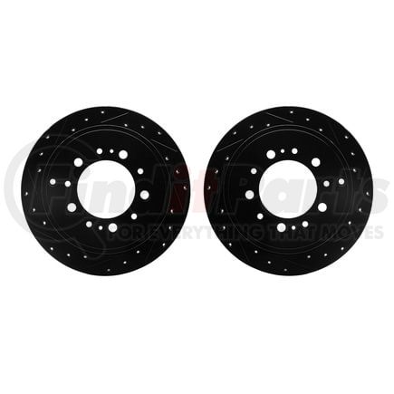 Dynamic Friction Company 8002-76116 Brake Rotors - Drilled & Slotted - Black