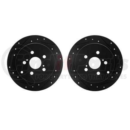 Dynamic Friction Company 8002-76120 Brake Rotors - Drilled & Slotted - Black