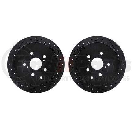 Dynamic Friction Company 8002-76119 Brake Rotors - Drilled & Slotted - Black
