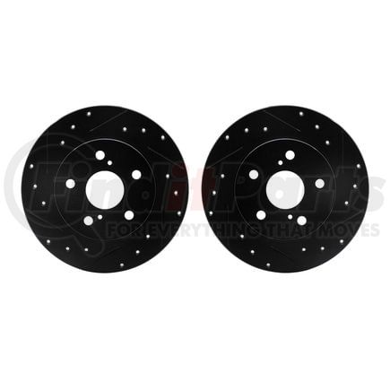 Dynamic Friction Company 8002-76122 Brake Rotors - Drilled & Slotted - Black