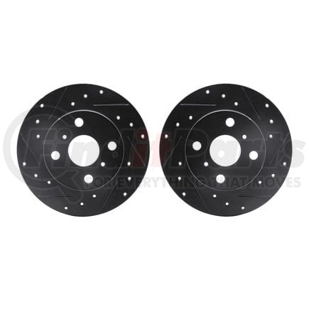 Dynamic Friction Company 8002-76141 Brake Rotors - Drilled & Slotted - Black