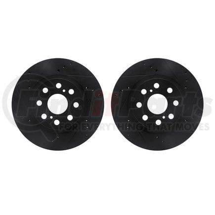 Dynamic Friction Company 8002-76145 Brake Rotors - Drilled & Slotted - Black