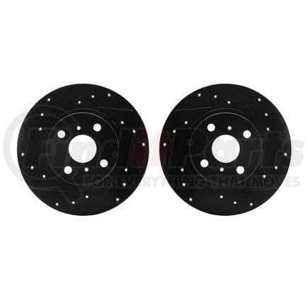 Dynamic Friction Company 8002-76142 Brake Rotors - Drilled & Slotted - Black