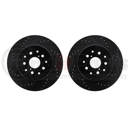 Dynamic Friction Company 8002-76149 Brake Rotors - Drilled & Slotted - Black