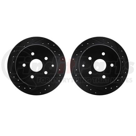 Dynamic Friction Company 8002-76146 Brake Rotors - Drilled & Slotted - Black