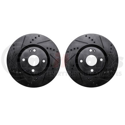 Dynamic Friction Company 8002-80000 Brake Rotors - Drilled & Slotted - Black