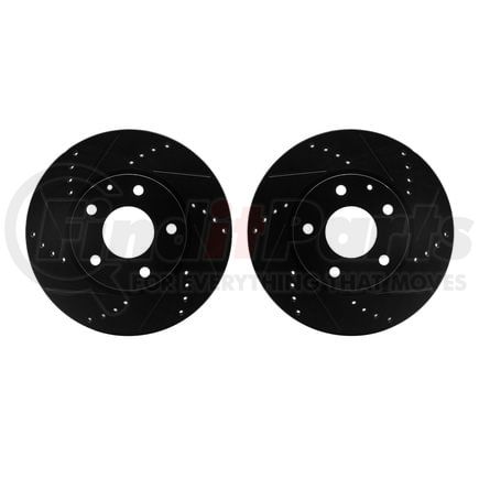 Dynamic Friction Company 8002-80009 Brake Rotors - Drilled & Slotted - Black