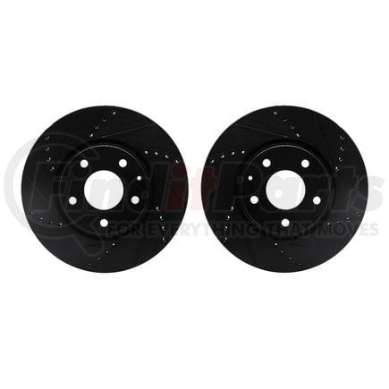 Dynamic Friction Company 8002-80027 Brake Rotors - Drilled & Slotted - Black