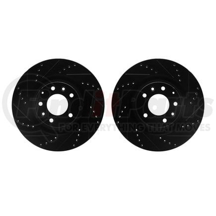 Dynamic Friction Company 8002-80029 Brake Rotors - Drilled & Slotted - Black