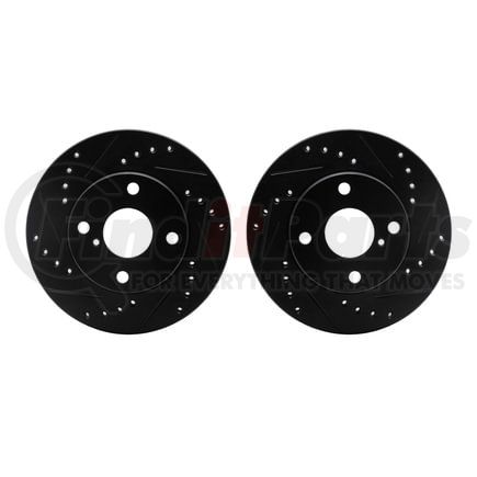 Dynamic Friction Company 8002-80033 Brake Rotors - Drilled & Slotted - Black