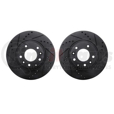 Dynamic Friction Company 8002-80042 Brake Rotors - Drilled & Slotted - Black