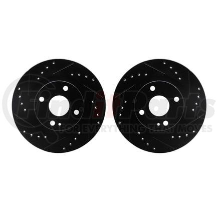 Dynamic Friction Company 8002-80043 Brake Rotors - Drilled & Slotted - Black