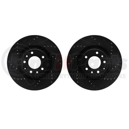 Dynamic Friction Company 8002-80051 Brake Rotors - Drilled & Slotted - Black