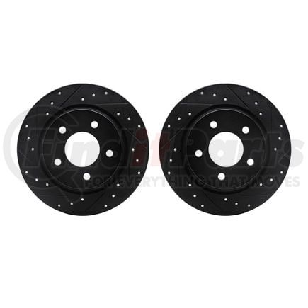 Dynamic Friction Company 8002-80056 Brake Rotors - Drilled & Slotted - Black