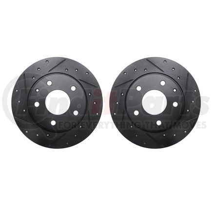 Dynamic Friction Company 8002-80057 Brake Rotors - Drilled & Slotted - Black