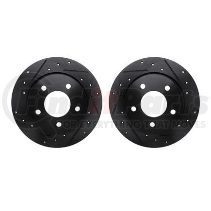 Dynamic Friction Company 8002-80055 Brake Rotors - Drilled & Slotted - Black