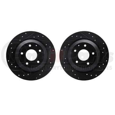 Dynamic Friction Company 8002-80069 Brake Rotors - Drilled & Slotted - Black