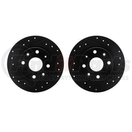 Dynamic Friction Company 8002-80074 Brake Rotors - Drilled & Slotted - Black