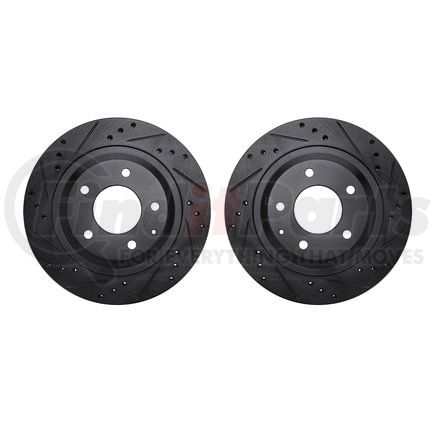 Dynamic Friction Company 8002-80082 Brake Rotors - Drilled & Slotted - Black