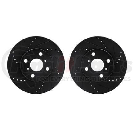 Dynamic Friction Company 8002-91002 Brake Rotors - Drilled & Slotted - Black