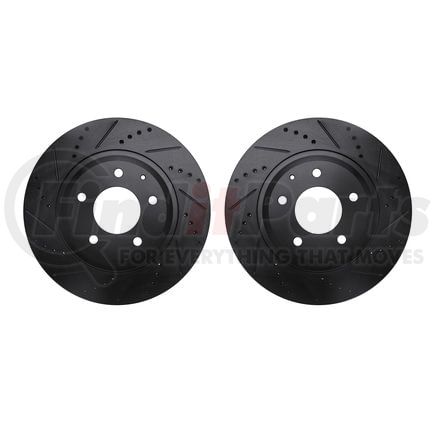 Dynamic Friction Company 8002-80083 Brake Rotors - Drilled & Slotted - Black