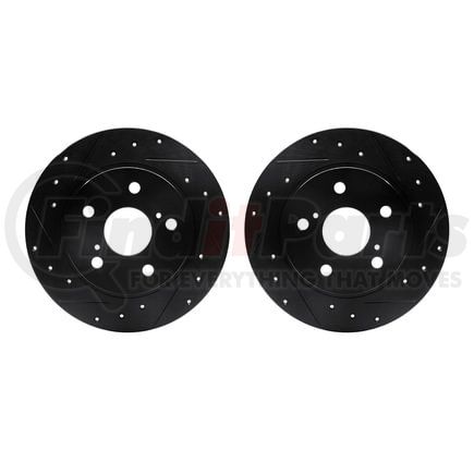 Dynamic Friction Company 8002-91003 Brake Rotors - Drilled & Slotted - Black