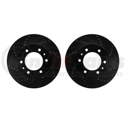 Dynamic Friction Company 8002-93000 Brake Rotors - Drilled & Slotted - Black