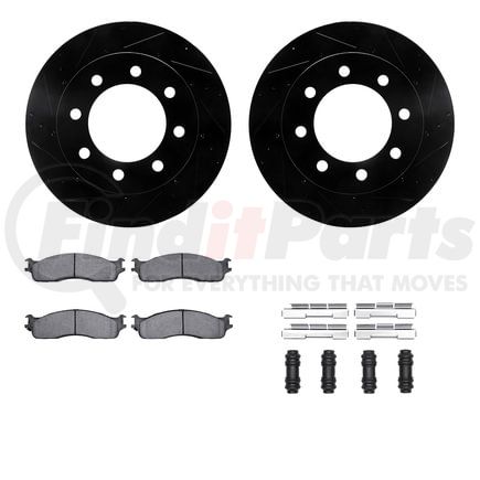 Dynamic Friction Company 8212-40171 Brake Rotor - Drilled & Slotted - Black- HD Brake Pad - Hardware