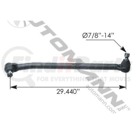 Automann 463.DS1276 Steering Drag Link, 29.440in C to C Length, Fits Freightliner Applications