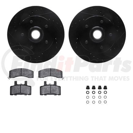 Dynamic Friction Company 8412-48013 Brake Rotor Drilled & Slotted - Black- w/Ulitmate Duty Brake Pad & HW Kit