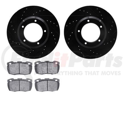 Dynamic Friction Company 8502-11006 Rotors-Drilled and Slotted-Black with 5000 Advanced Brake Pads