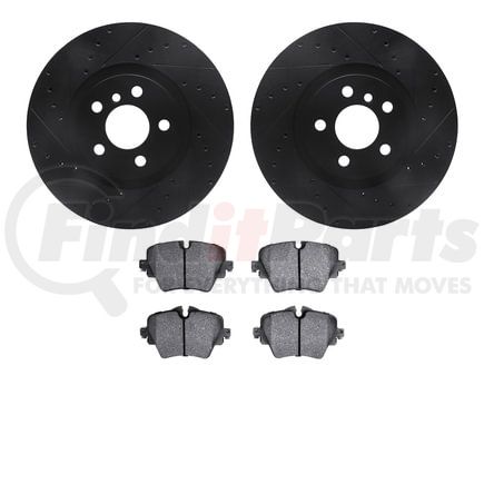 Dynamic Friction Company 8502-31149 Rotors-Drilled and Slotted-Black with 5000 Advanced Brake Pads