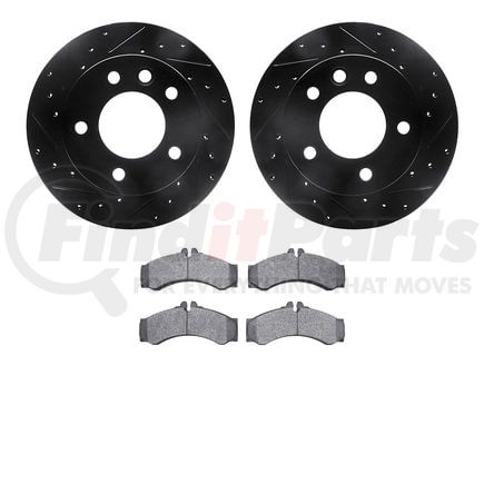 Dynamic Friction Company 8502-40259 Rotors-Drilled and Slotted-Black with 5000 Advanced Brake Pads