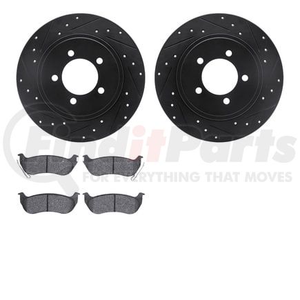 Dynamic Friction Company 8502-54151 Rotors-Drilled and Slotted-Black with 5000 Advanced Brake Pads