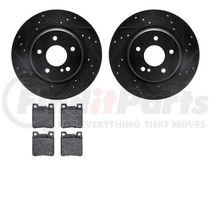 Dynamic Friction Company 8502-63039 Rotors-Drilled and Slotted-Black with 5000 Advanced Brake Pads